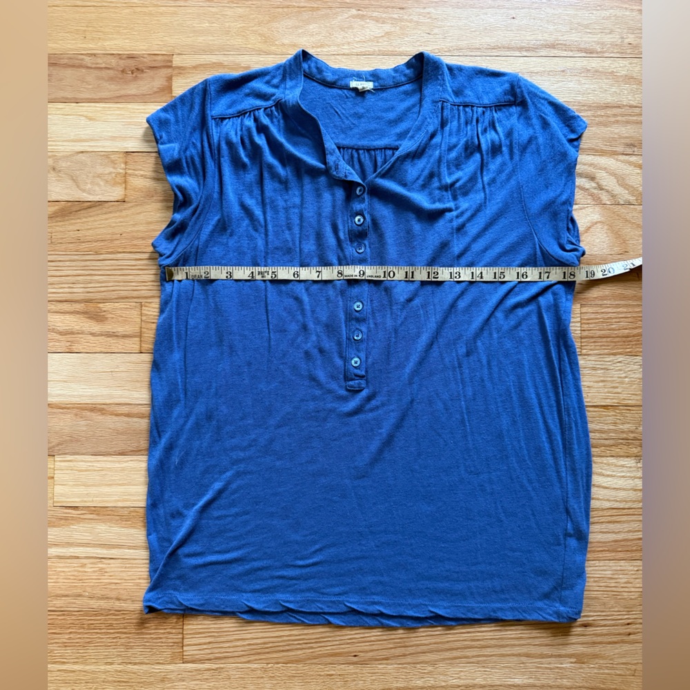 J. Crew Blue Button Henley Top Pair XS/S - Picture 2 of 8
